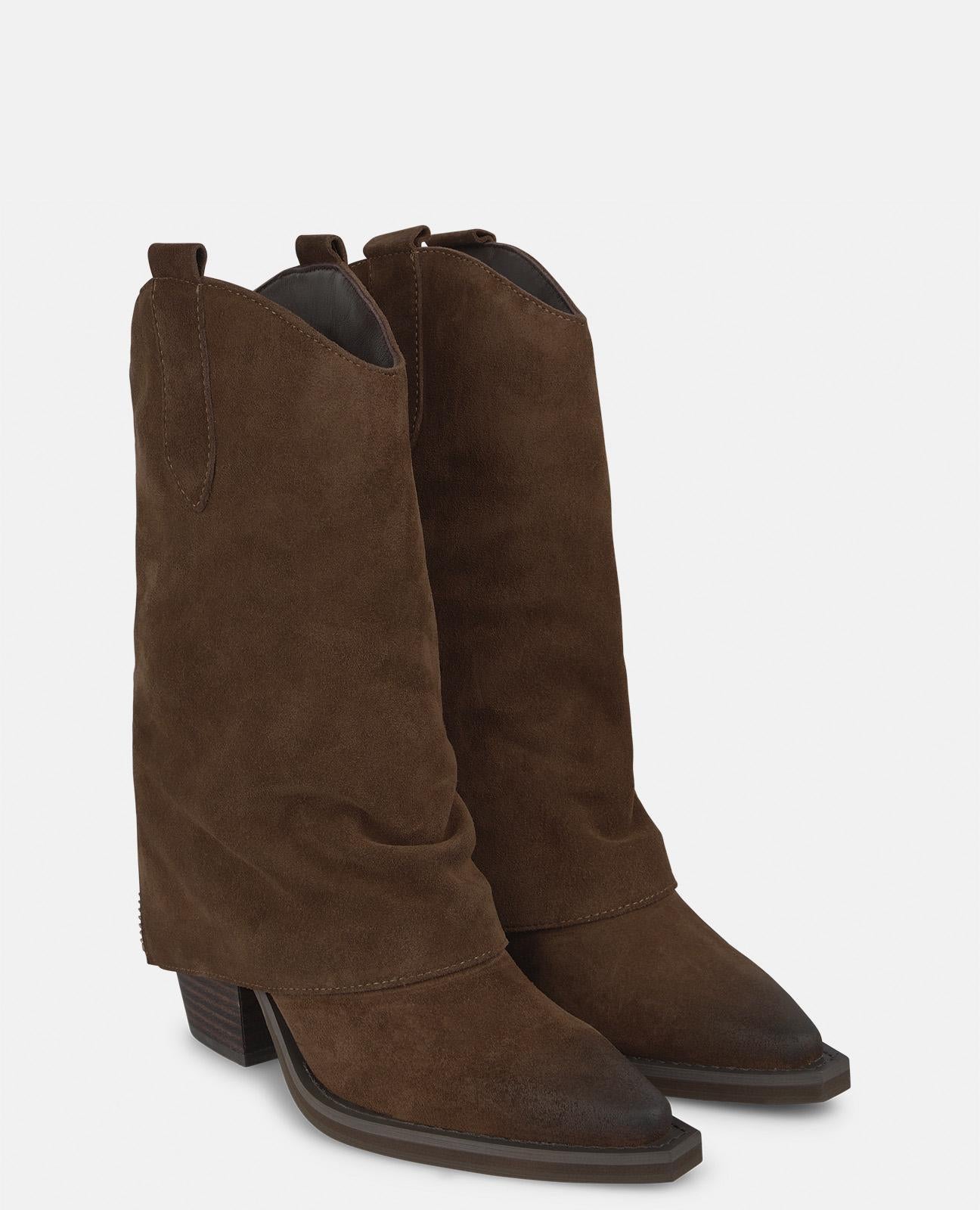 alma-en-pena-cowboystiefel-wildleder-mit-rei-verschluss-camel image 2
