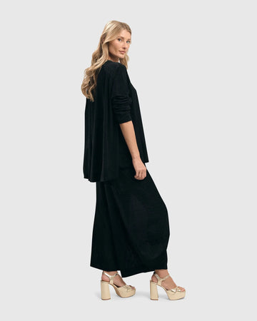 alembika-liv-draped-trapeze-top-black-grid-a-linien-bluse image 4