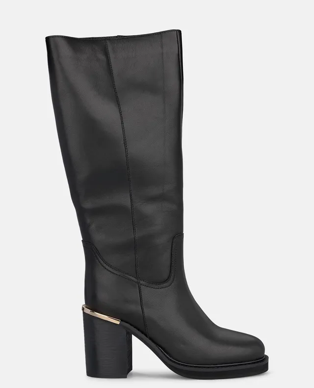 alma-en-pena-high-top-lederstiefel-schwarz-mit-8-5-cm-blockabsatz image 1