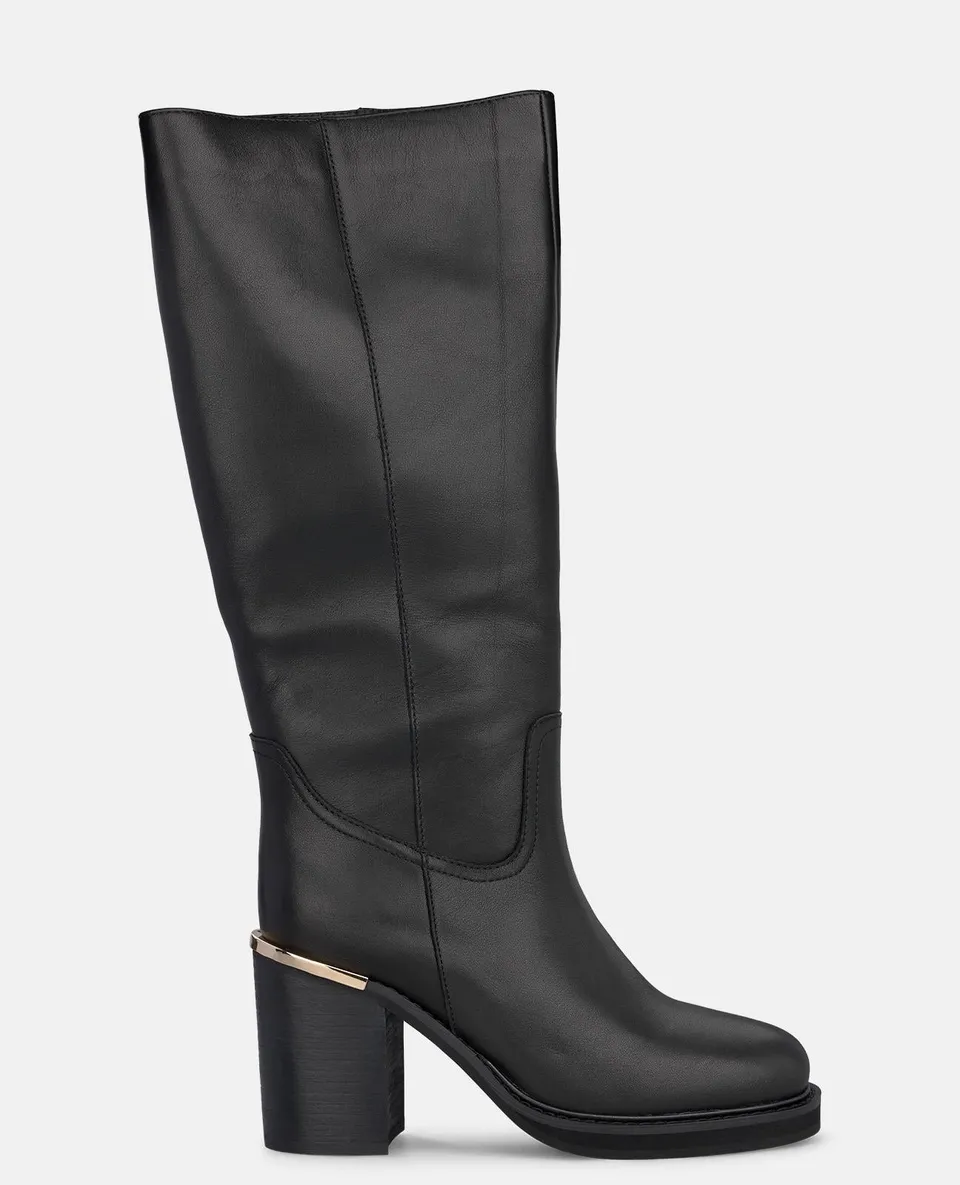 alma-en-pena-high-top-lederstiefel-schwarz-mit-8-5-cm-blockabsatz image 1