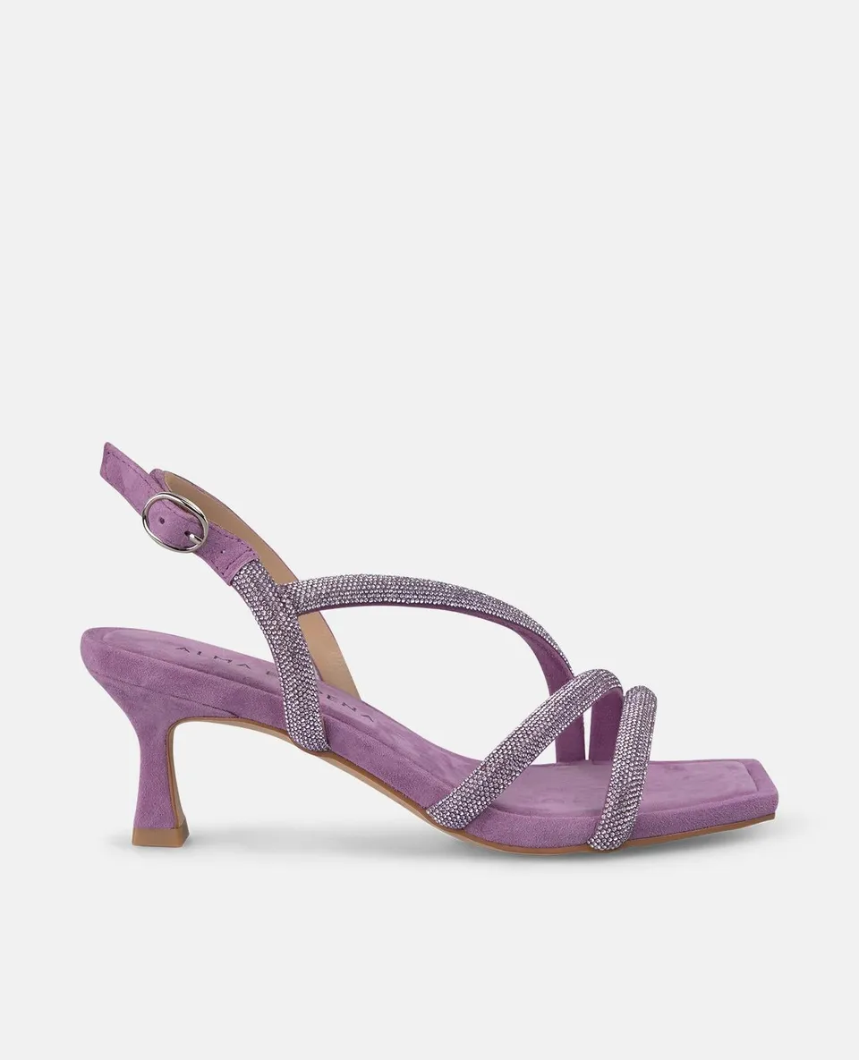 alma-en-pena-sandalen-mit-strass-violett-6-cm-absatz image 1