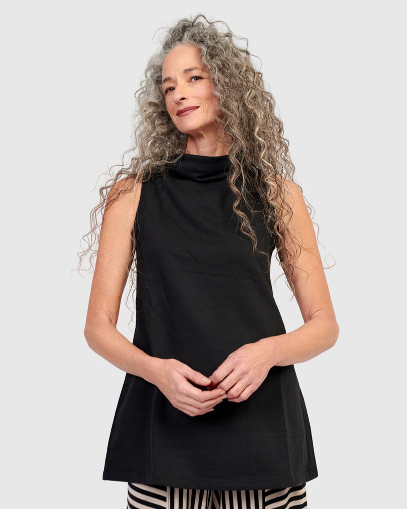 alembika-essential-soft-bistro-top-schwarz-rmelloses-tunika-top image 1