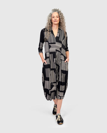 alembika-margaux-cocoon-kleid-bars-midi-jerseykleid image 3