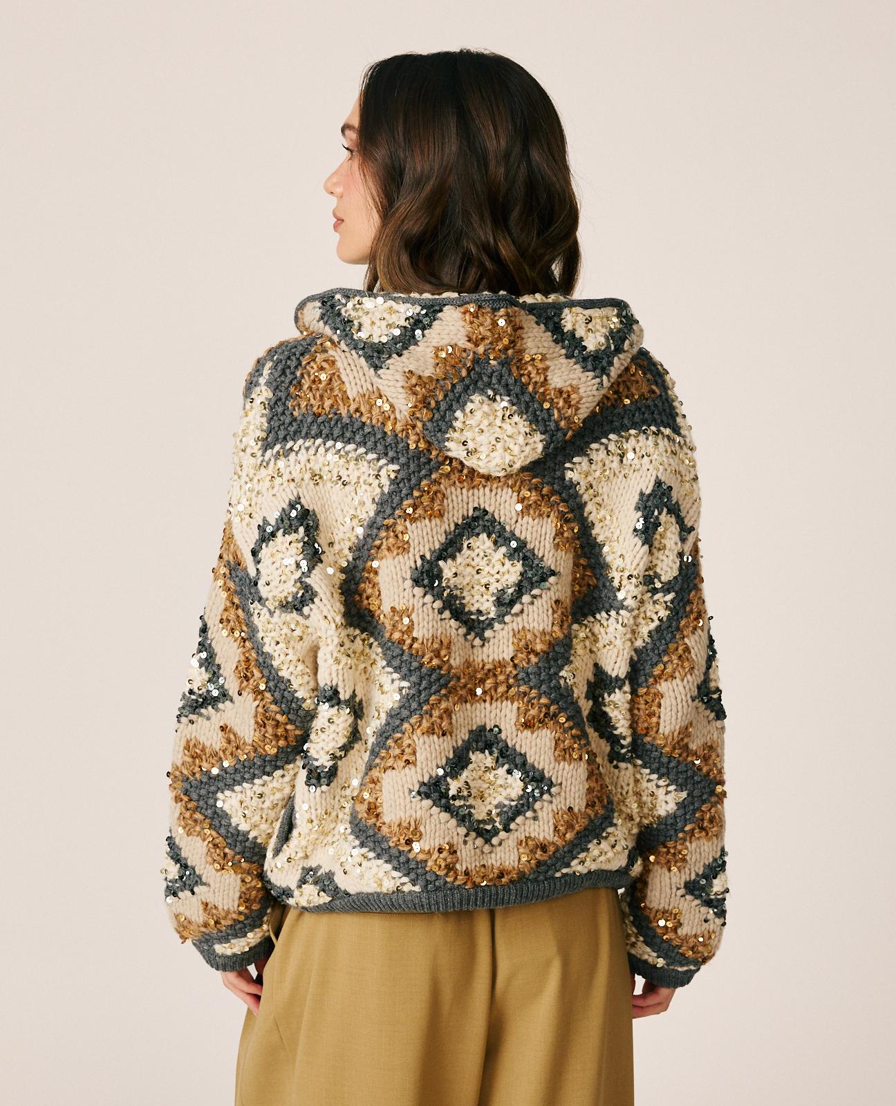 alma-en-pena-hooded-knit-cardigan-damen-strickjacke-mit-kapuze-braun image 6