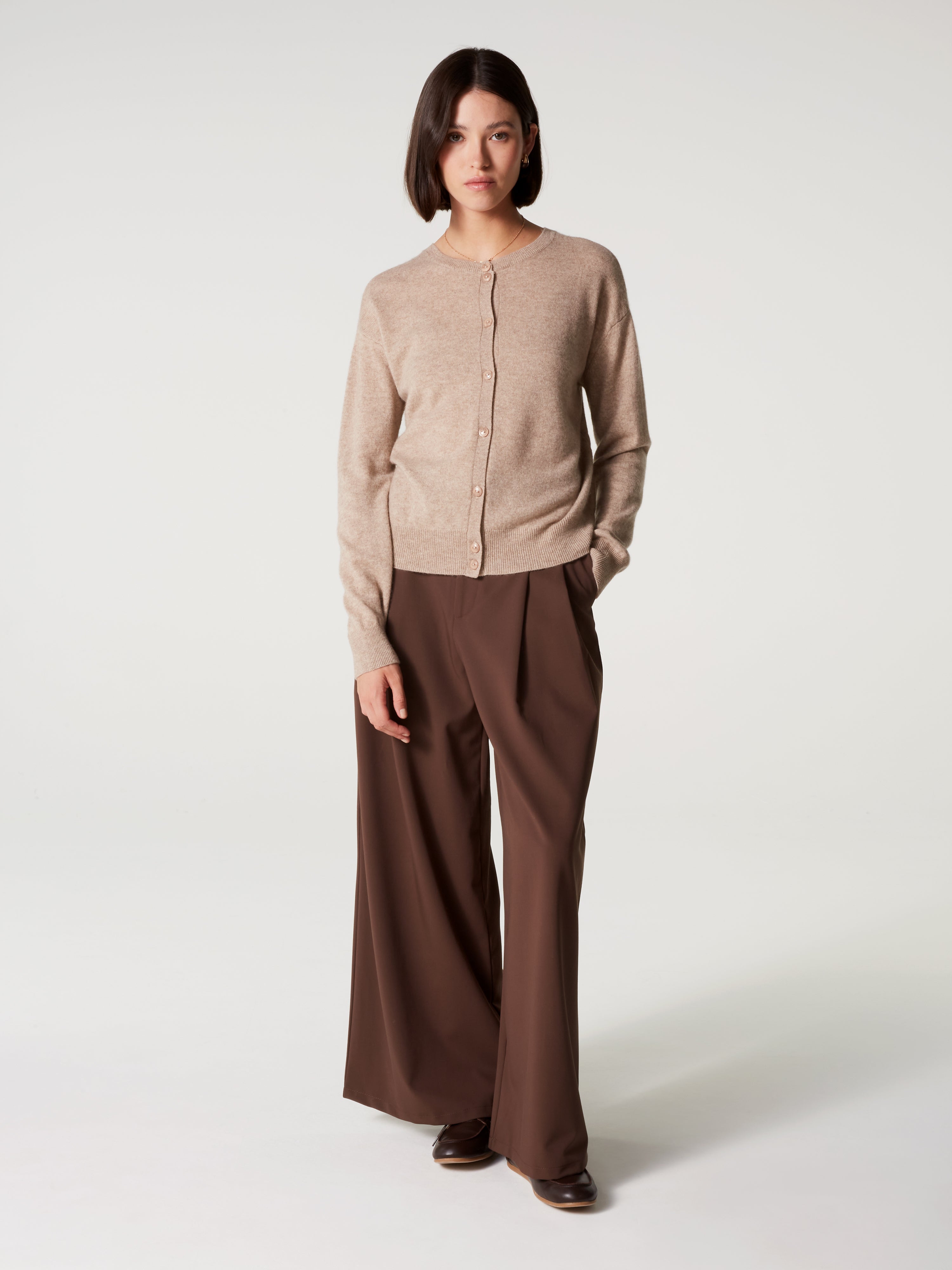 absolut-lisette-wendecardigan-damen-kaschmir-kastanienbraun image 1