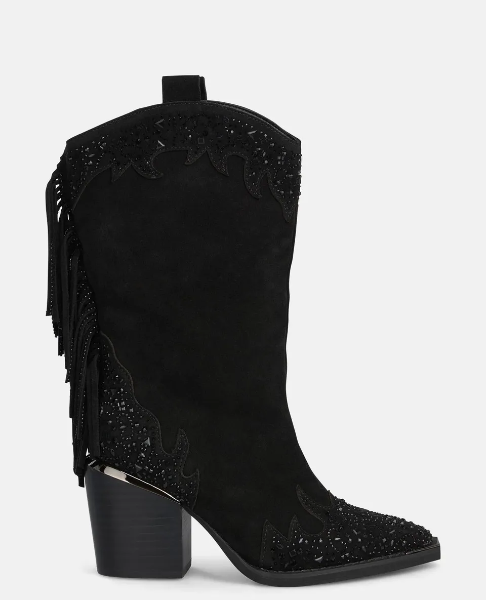 alma-en-pena-fransen-stiefel-mit-absatz-cowboy-halbstiefel-schwarz-8-cm-24-cm-sc image 1