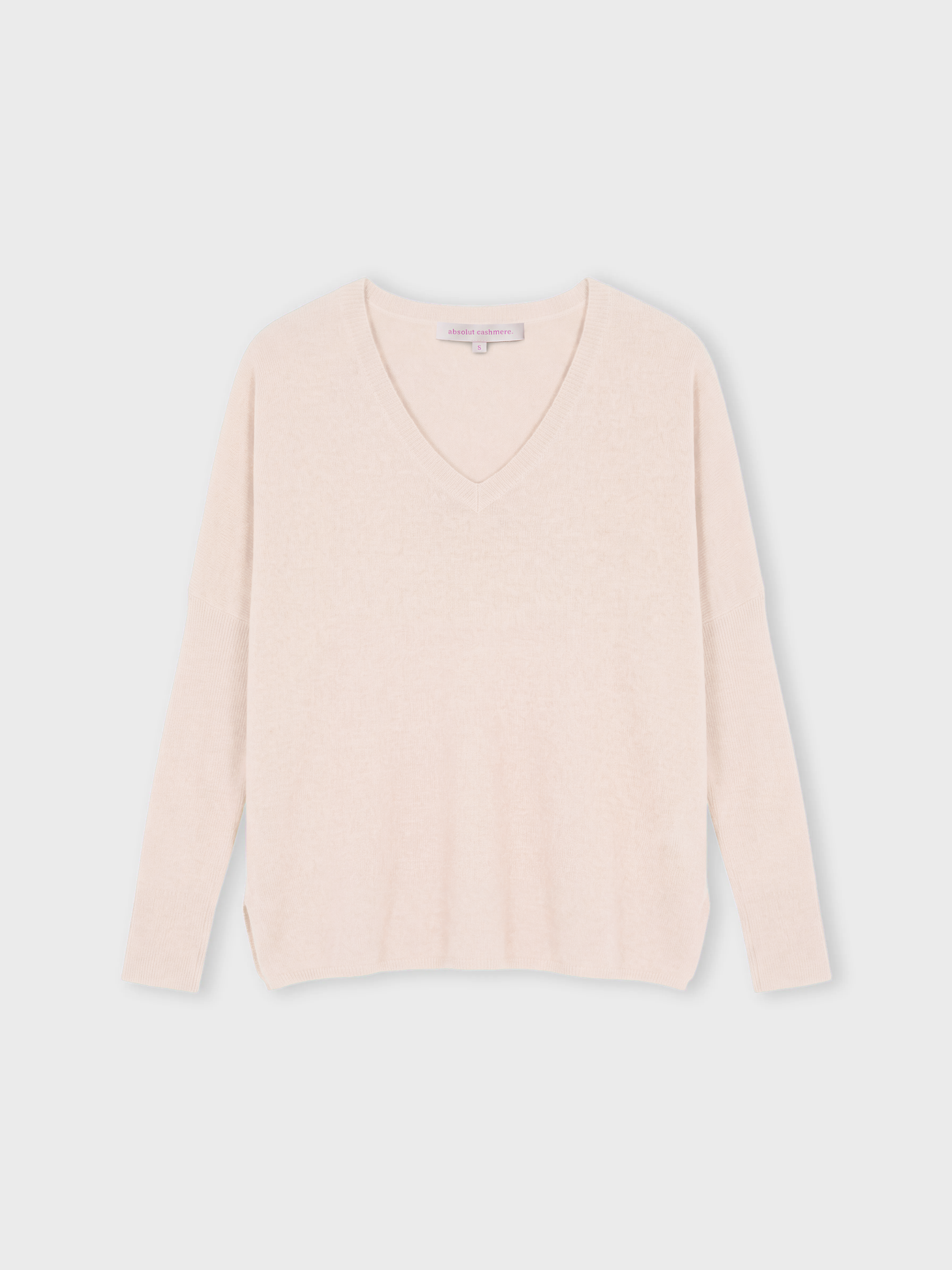 absolut-camille-damen-kaschmir-poncho-pullover-v-ausschnitt-sand image 1