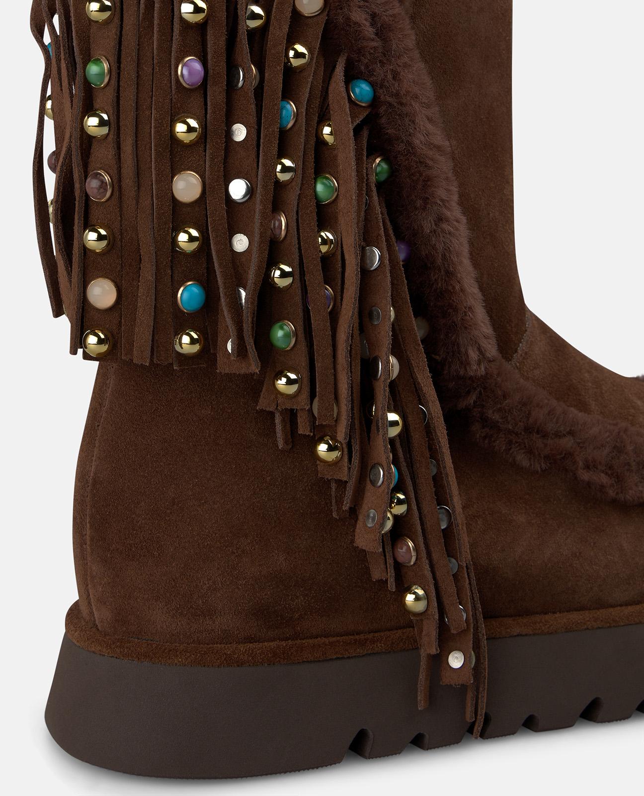 alma-en-pena-apr-s-ski-boots-camel-aus-velours-mit-strass-fransen image 4