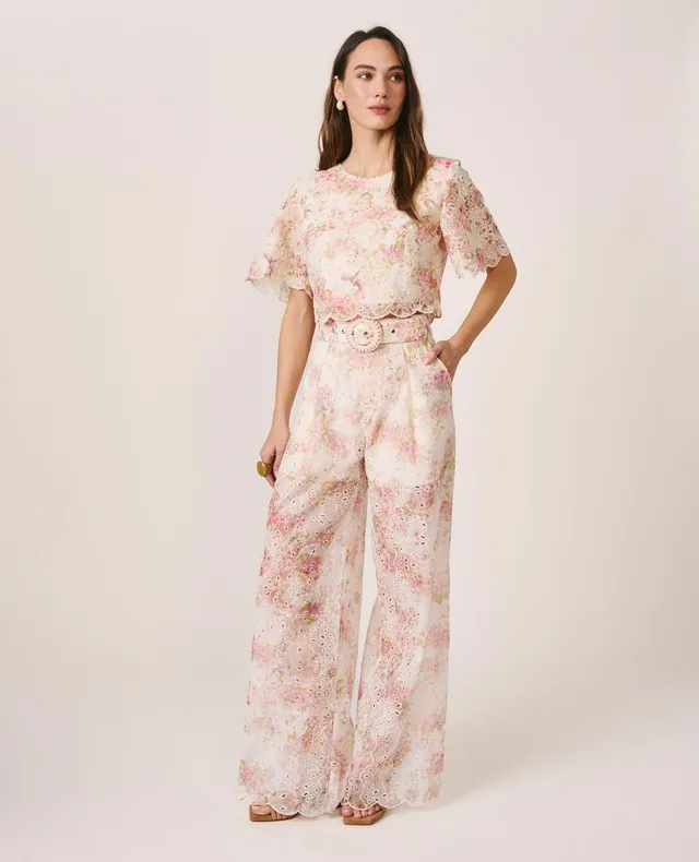 alma-en-pena-plissee-hose-wide-leg-mit-blumenprint-rosa image 1