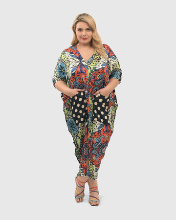 alembika-paisley-dot-crinkle-caftan-kleid-multi image 6