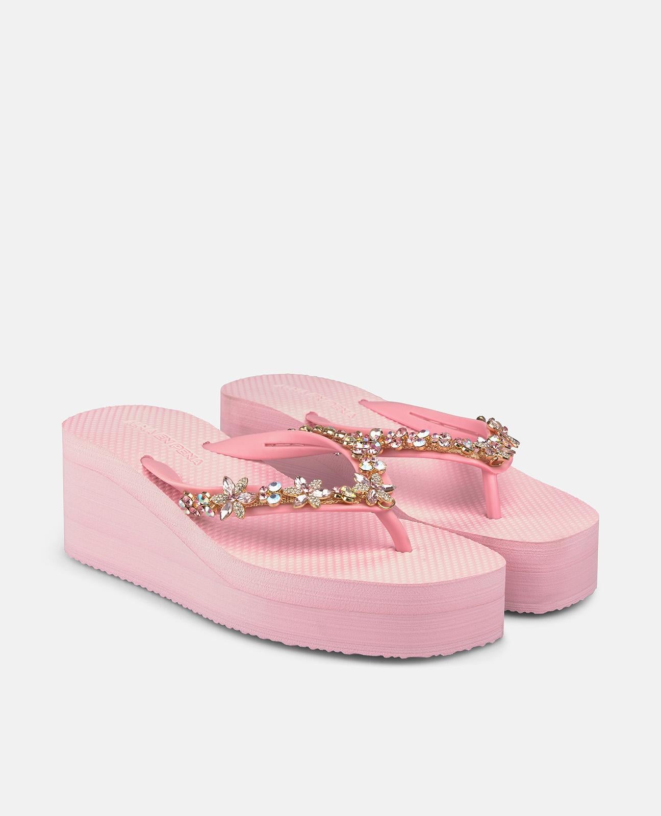 alma-en-pena-flower-flip-flop-damen-zehentrenner-rosa-4-5-cm-mit-strass-blume image 2