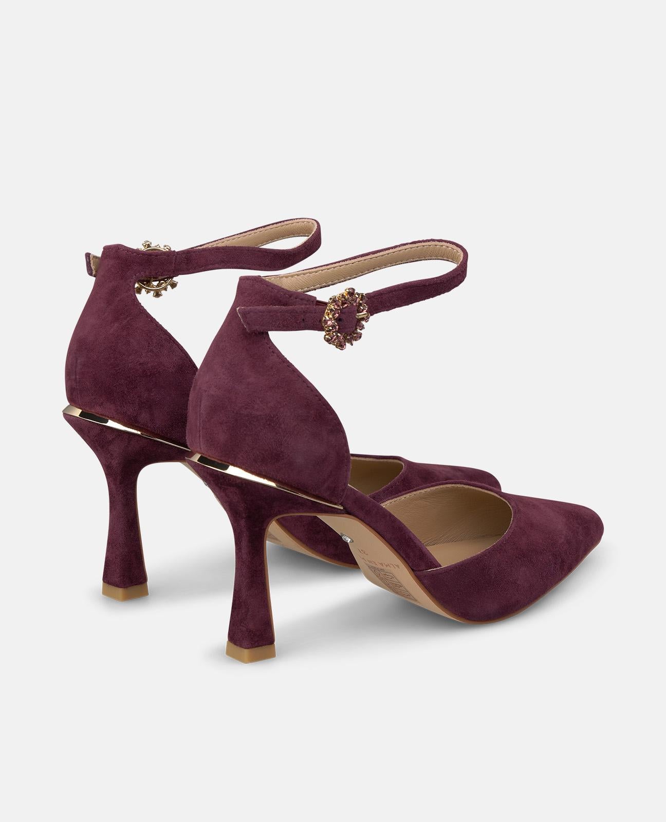 alma-en-pena-suede-pumps-bordeaux-riemchen-8-cm image 3