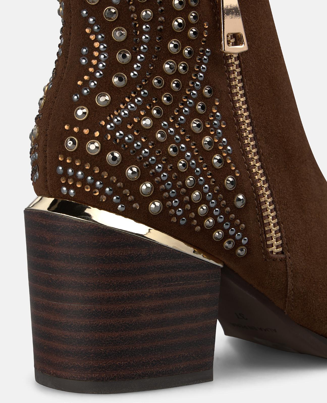 alma-en-pena-stiefelette-velours-camel-strass-blockabsatz-7-3-cm image 4