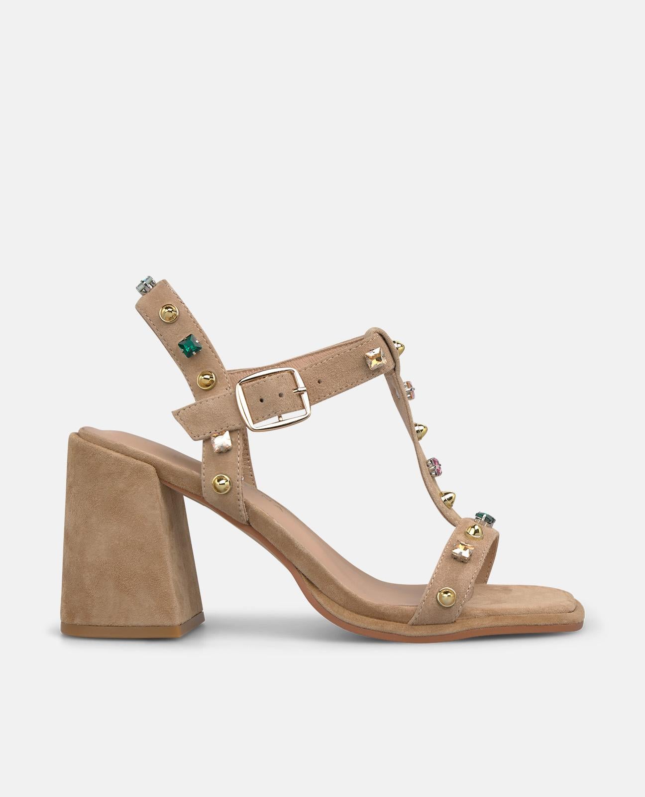 alma-en-pena-sandalen-mit-metallic-nieten-hoher-blockabsatz-9-cm-arena image 1