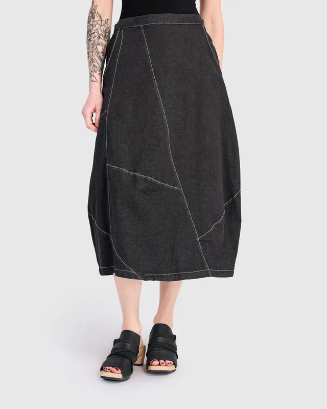 alembika-carla-cocoon-rock-jet-denim-midi-jeansrock image 1