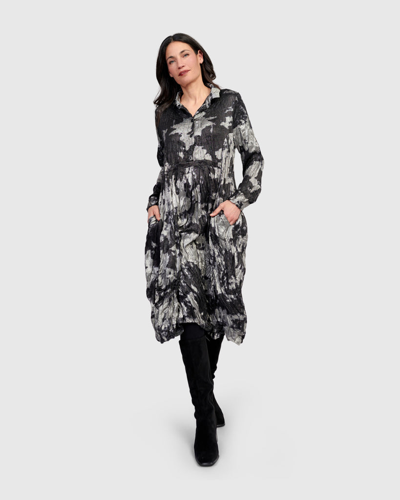 alembika-chroma-babydoll-shirtdress-silver image 1
