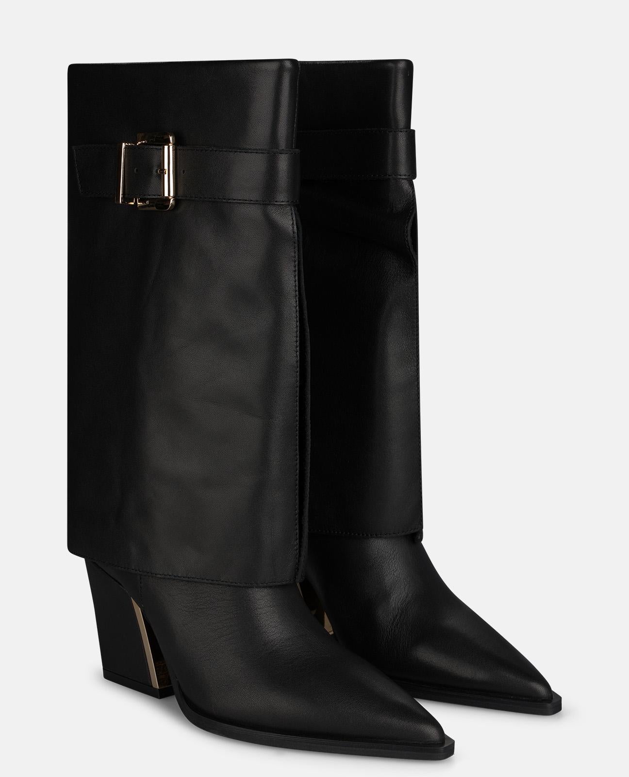 alma-en-pena-nappa-stiefelette-schwarz-spitzer-heel-boot-8-cm-mit-schnalle image 2