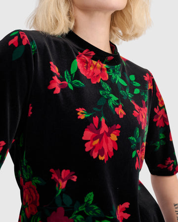 alembika-aria-velvet-mockneck-shirt-roses image 2
