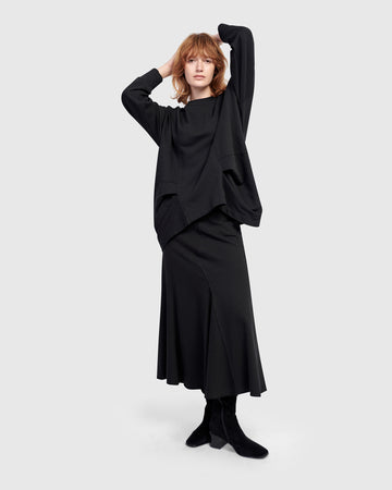 alembika-terry-pieced-maxi-rock-schwarz image 8