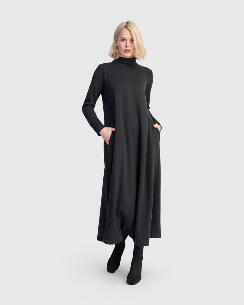 alembika-urban-cloud-a-linien-maxikleid-schwarz image 1