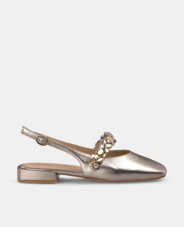 alma-en-pena-rhinestone-strap-shoe-bronze-ballerinas-mit-strassriemen-2-cm-absat image 1