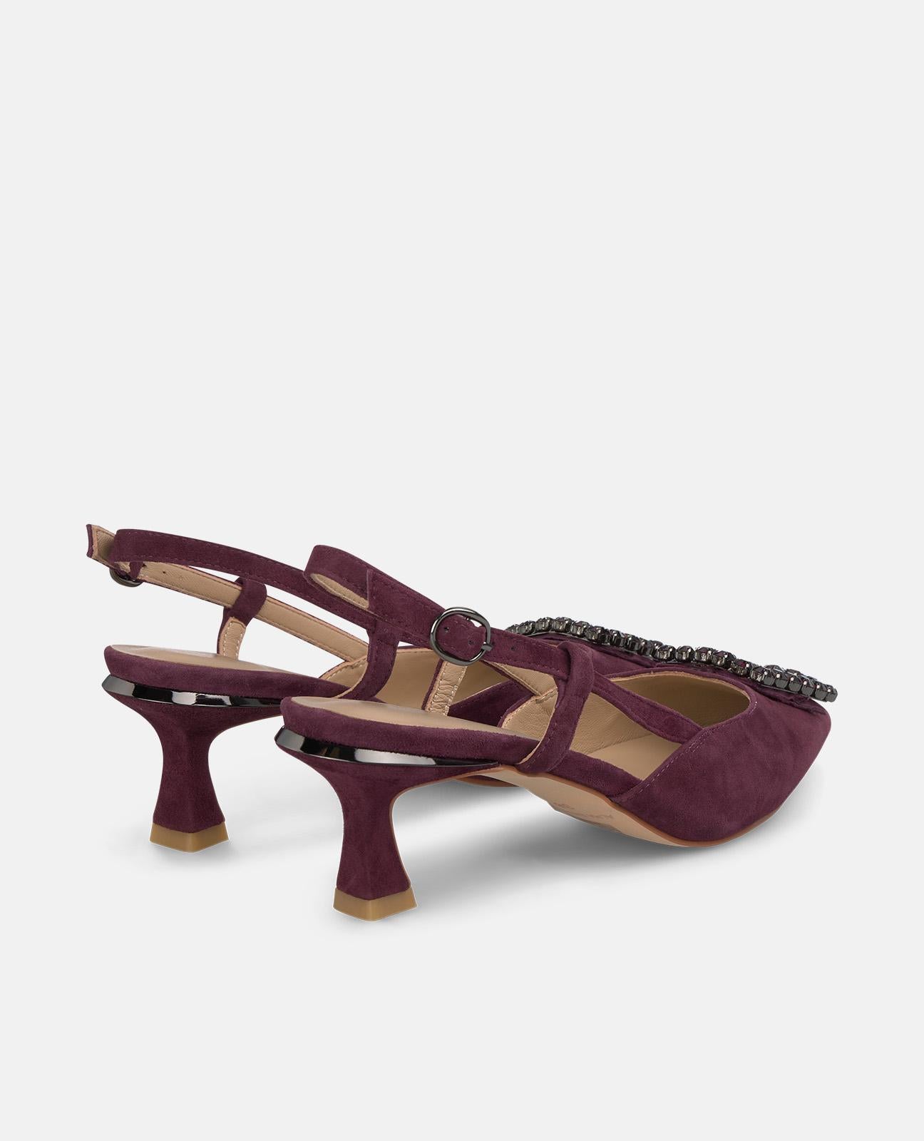 alma-en-pena-low-heel-shoe-pumps-bordeaux-6-cm-strass image 3