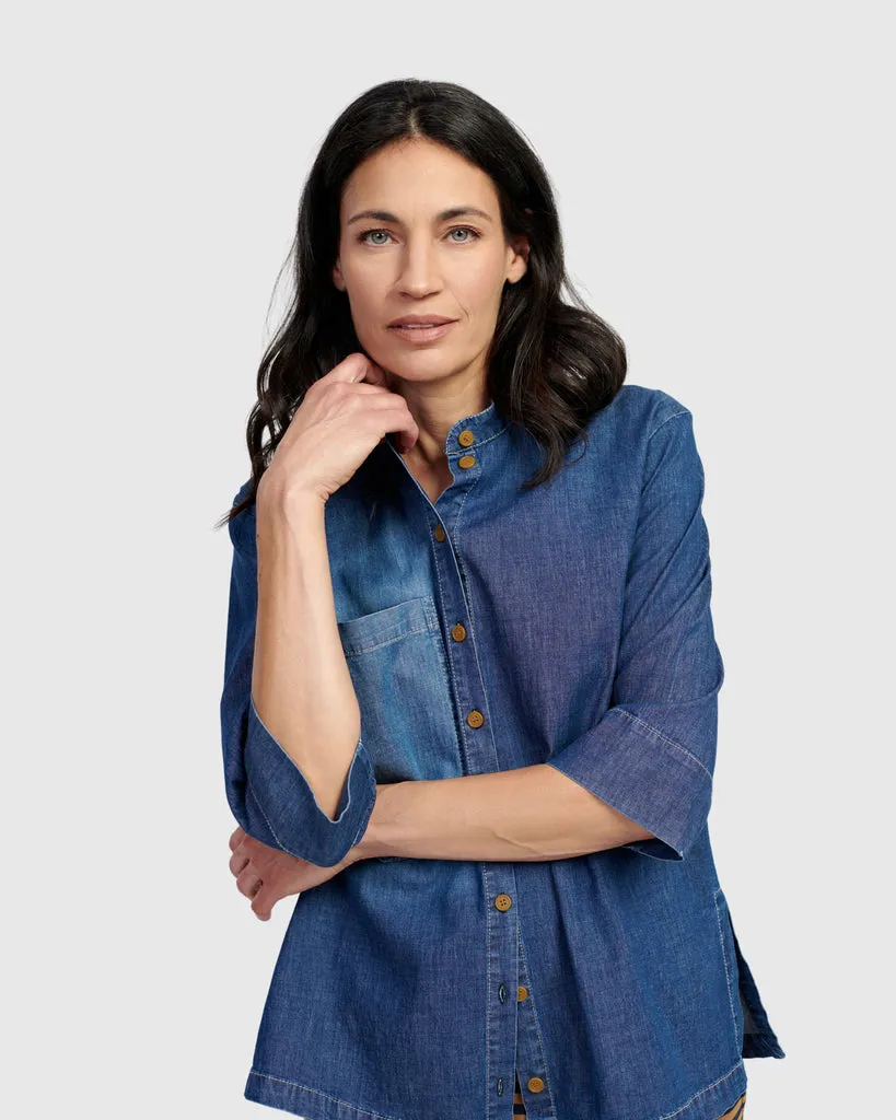 alembika-atelier-button-down-bluse-denim image 1