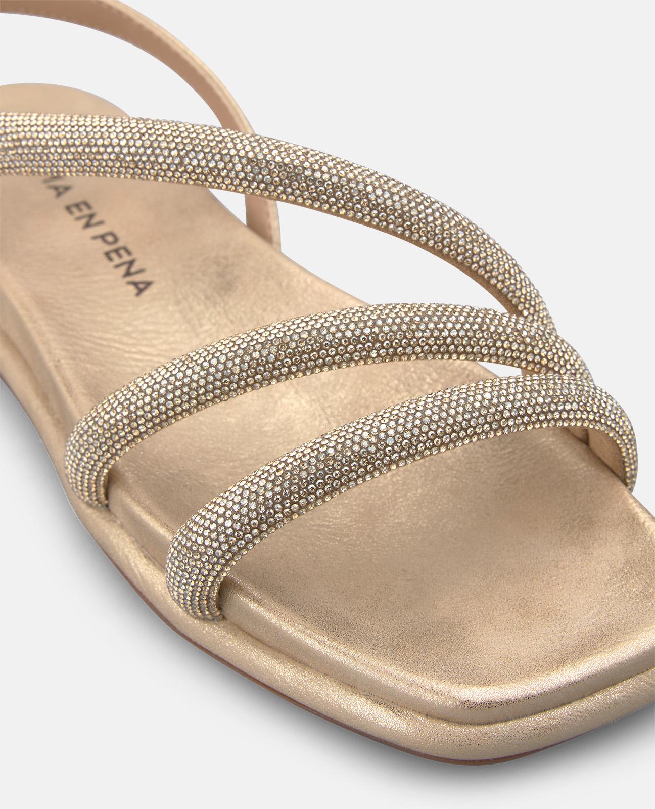 alma-en-pena-flat-sandal-flache-sandale-gold-metallic-2-cm image 4