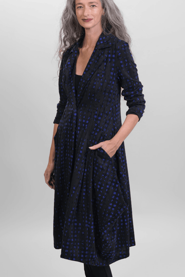 alembika-floral-check-mantel-jacke-blau image 3