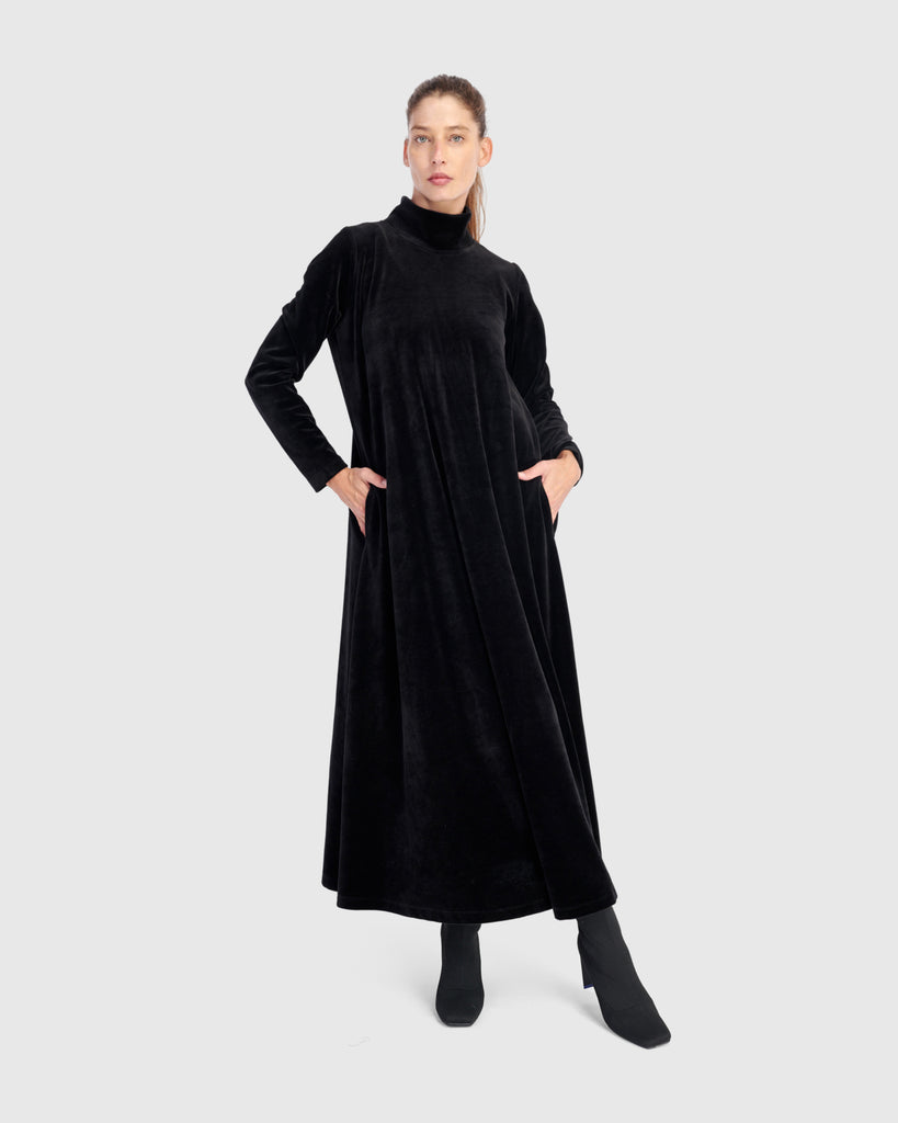 alembika-everyday-velvet-maxikleid-schwarz image 1
