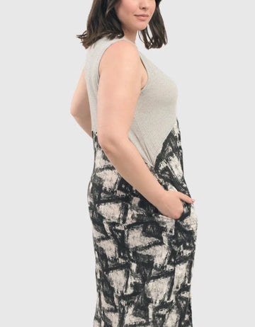 alembika-marble-crinkle-tank-maxi-kleid-schwarz image 3
