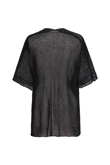 alembika-luxe-cardigan-schwarz-kurzarm-strickjacke image 8