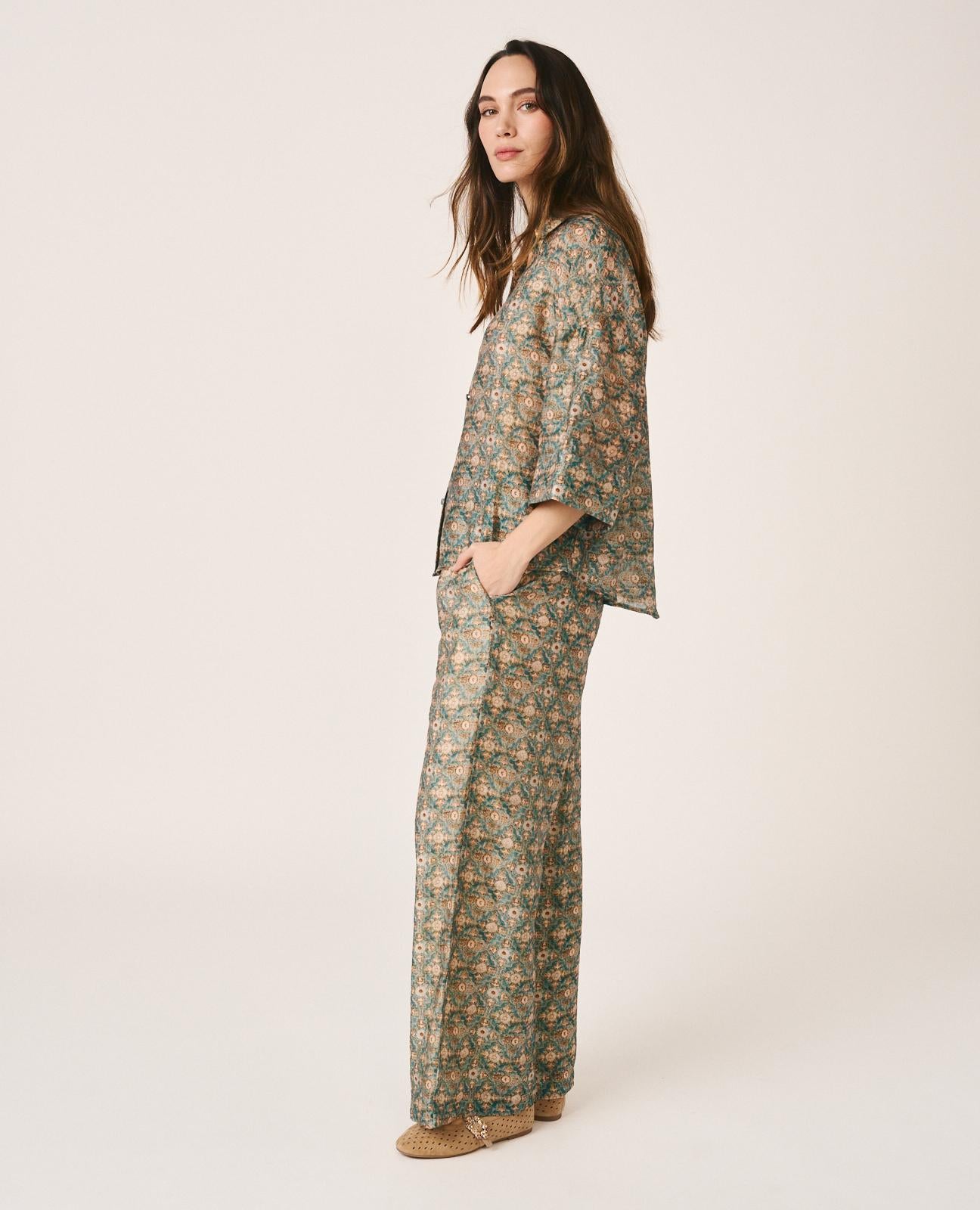 alma-en-pena-hose-lang-mit-geometrie-print-blau image 3