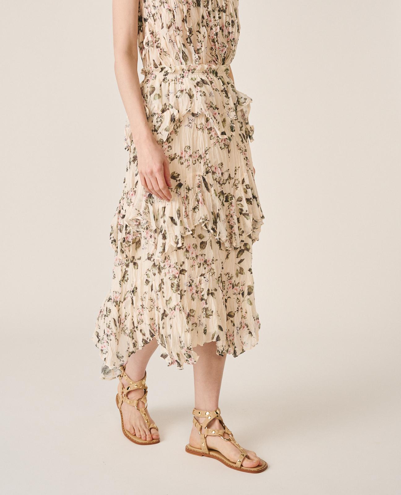 alma-en-pena-flowy-midi-rock-gr-n-blumen-elastikbund image 5