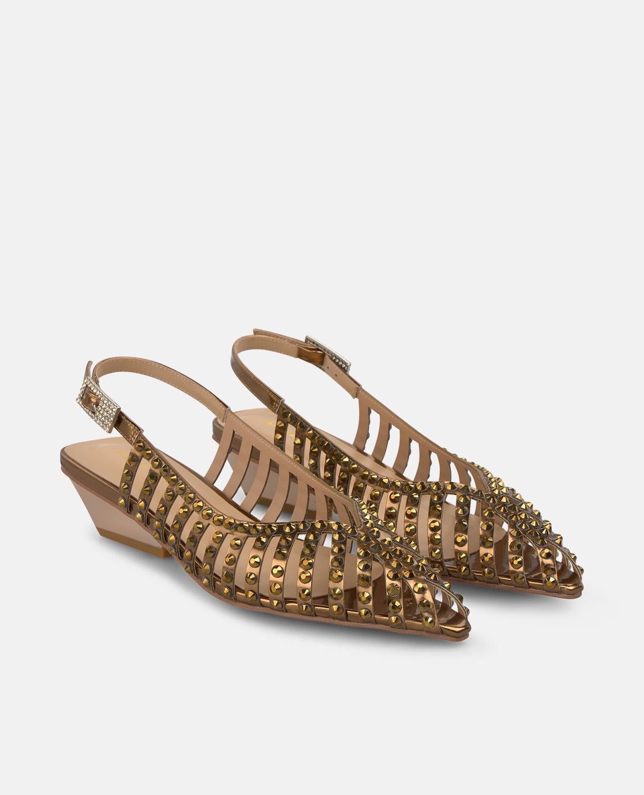 alma-en-pena-shiny-shoe-pumps-bronze-5-cm-blockabsatz image 2
