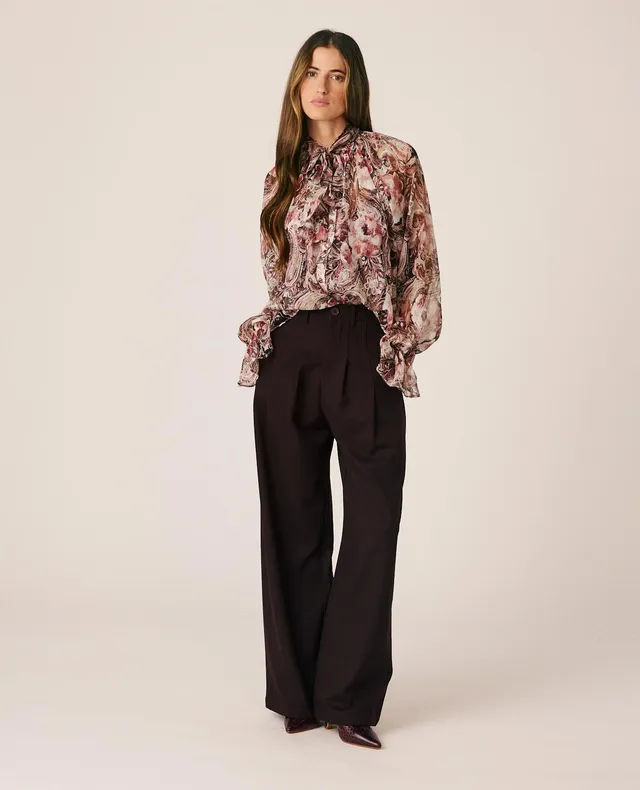 alma-en-pena-floral-chiffon-blouse-langarm-rosa-damen image 1