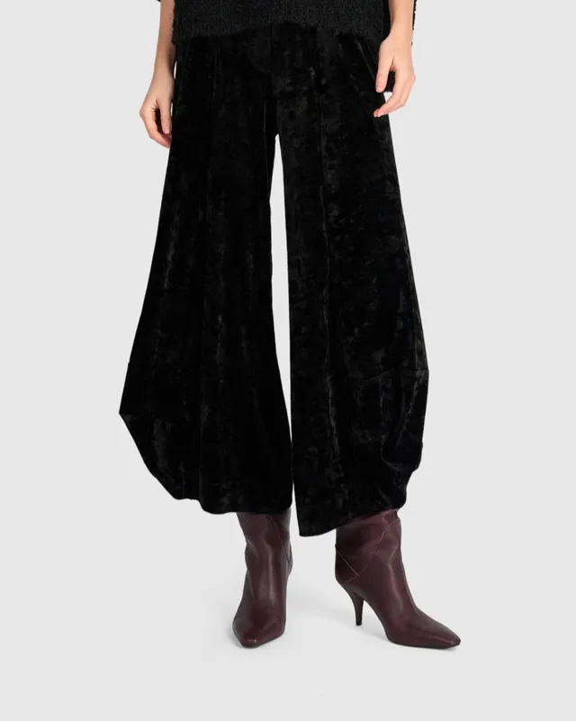 alembika-crushed-velvet-punto-pants-ap717b-schwarz image 1