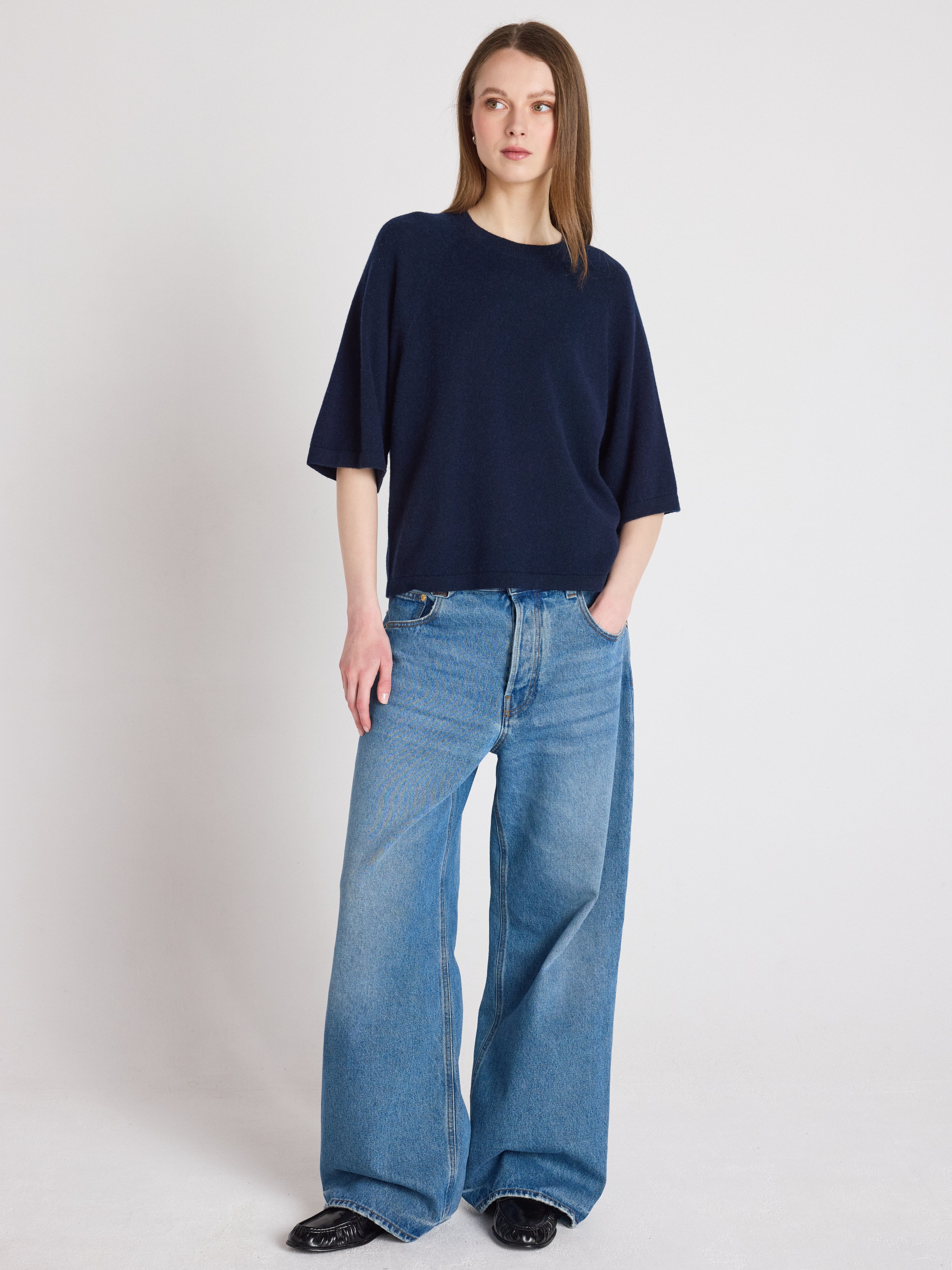 absolut-leana-kaschmir-pullover-damen-rundhals-oversize-navy image 2
