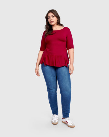 alembika-addison-flouncy-t-shirt-bordeaux image 7