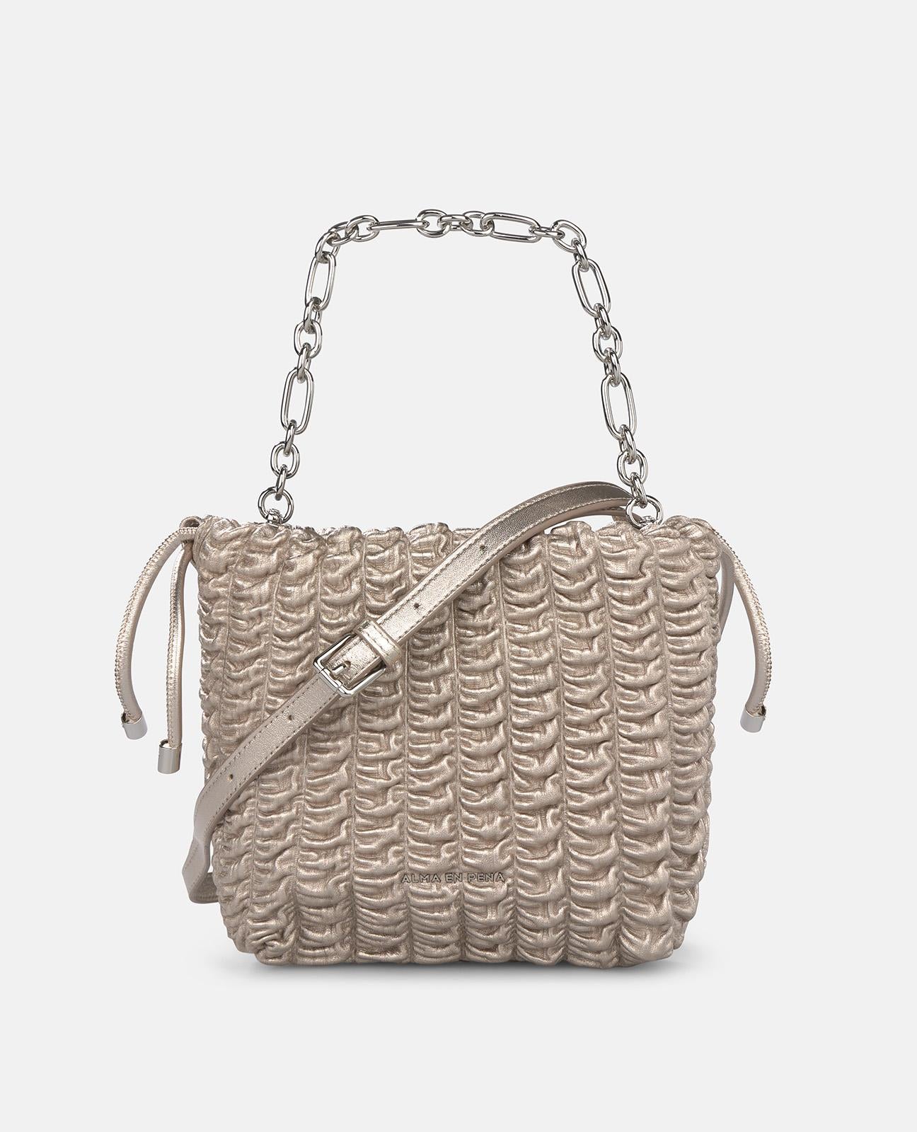 alma-en-pena-beuteltasche-bronze-ledertasche-mit-schulterkette-crossbody image 1
