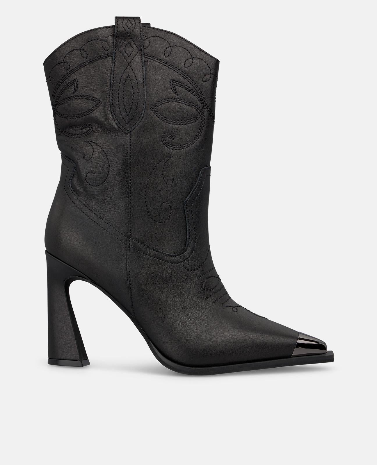 alma-en-pena-stiefeletten-schwarz-stickerei-trichterabsatz-9-5-cm image 1