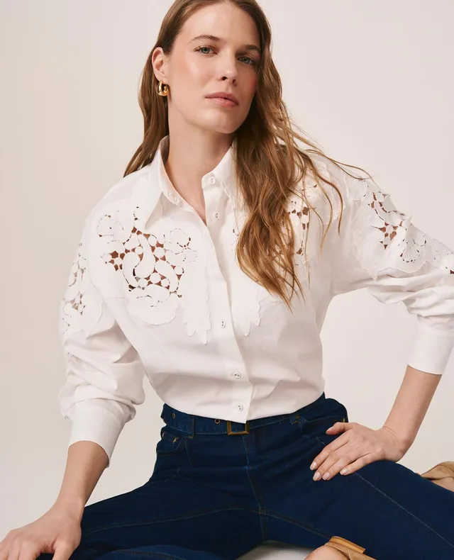 alma-en-pena-poplin-shirt-damen-bluse-wei-mit-stickerei image 1