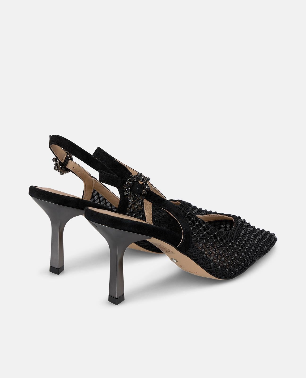 alma-en-pena-slingback-mesh-pumps-mit-strass-8-cm-absatz-schwarz image 3