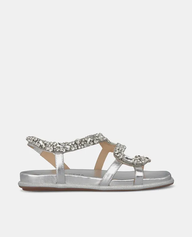 alma-en-pena-sandal-with-snake-strap-flache-sandale-silber image 1