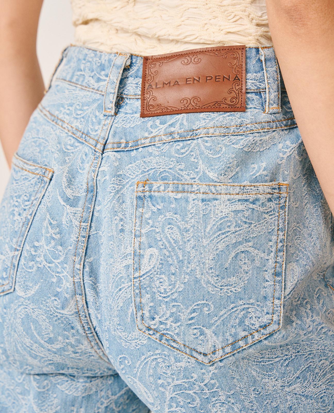 alma-en-pena-paisley-flare-jeans-blau-high-rise image 5