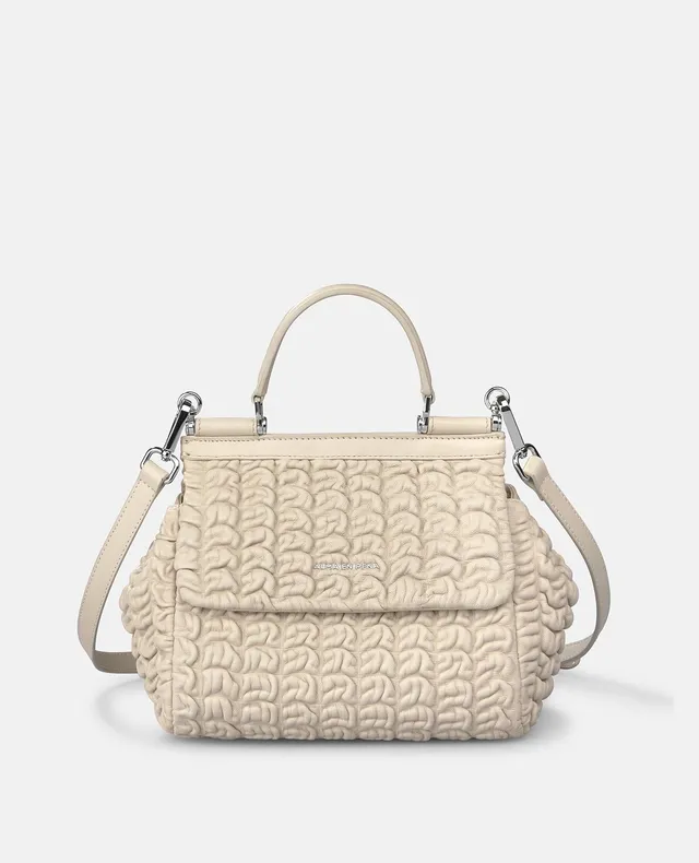alma-en-pena-embossed-bag-leder-handtasche-grau-strukturiert image 1