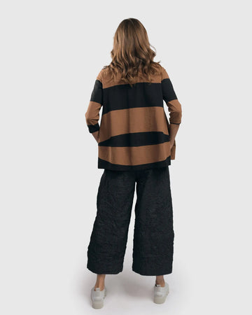 alembika-urban-barri-stripe-cocoon-top-sepia-black-damen-pullover image 5