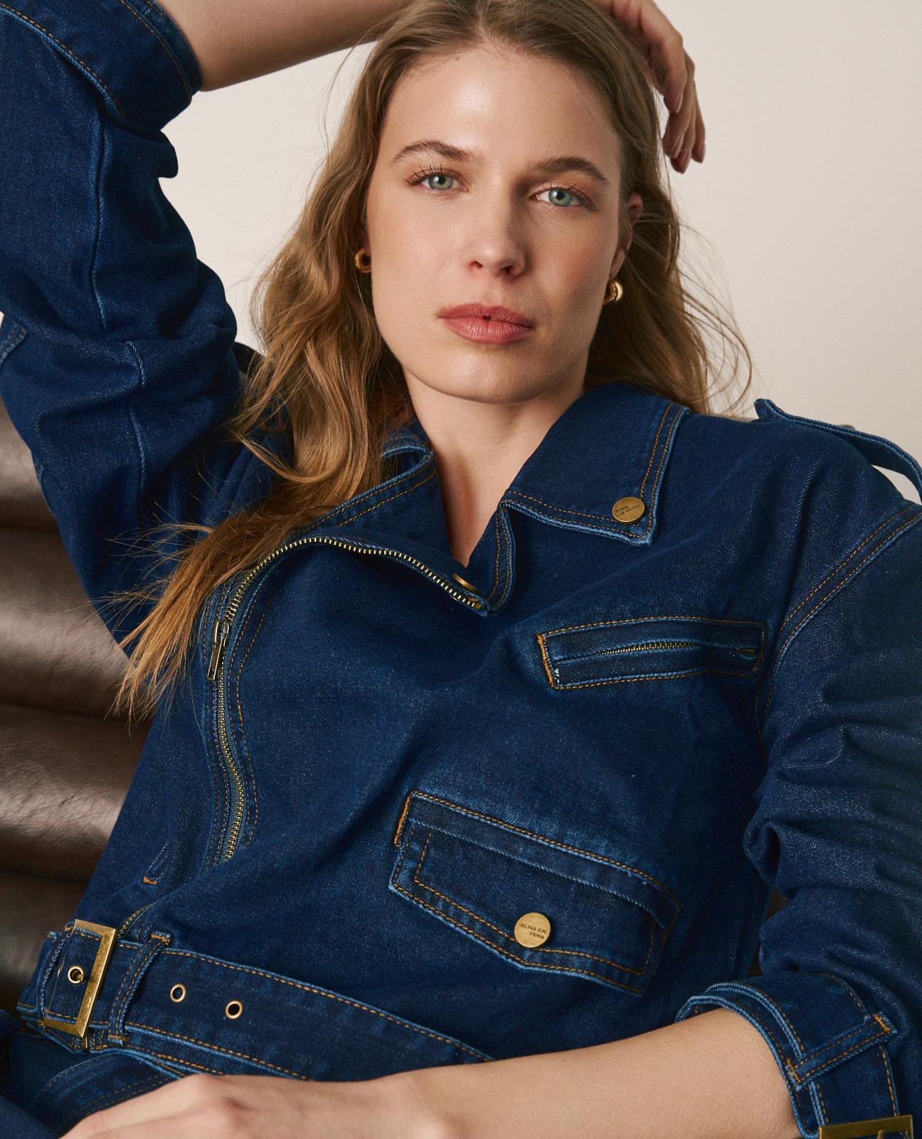 alma-en-pena-bikerjacke-denim-dunkelblau-mit-elasthan image 5