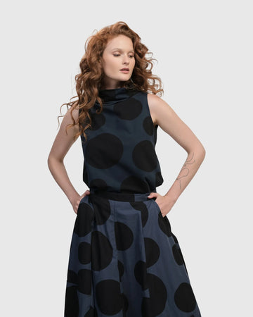 alembika-urban-dots-sleeveless-mockneck-top-navy image 3