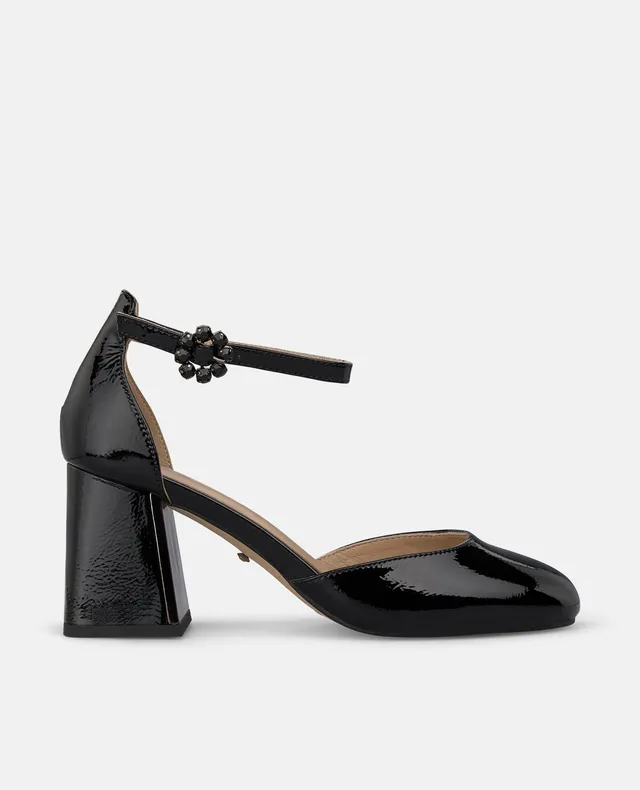 alma-en-pena-lack-pumps-seitlich-offen-7-cm-blockabsatz-schwarz image 1
